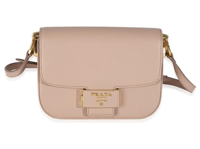 Borsa a Spalla Prada Cipria Saffiano Lux Embleme Rosa Beige - vista 8