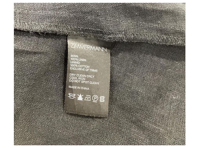 Vestido midi recortado Wayfarer Zimmermann em linho preto - vista 12