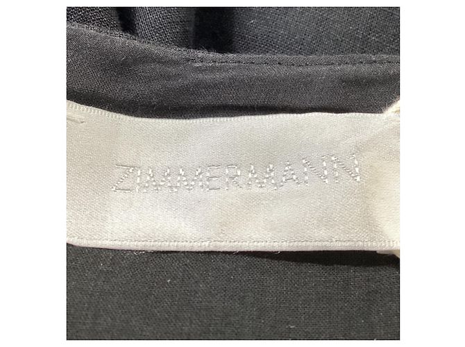 Vestido midi recortado Wayfarer Zimmermann em linho preto - vista 5
