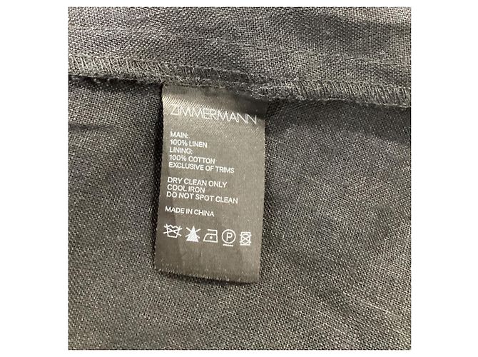 Vestido midi recortado Wayfarer Zimmermann em linho preto - vista 6