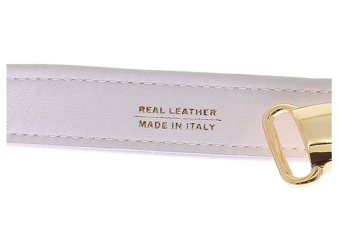 Autre Marque UNTERSCHRIFTLOS / UNTERSCHRIFTLOS Gürtel T.International S Leder Weiß - Ansicht 5