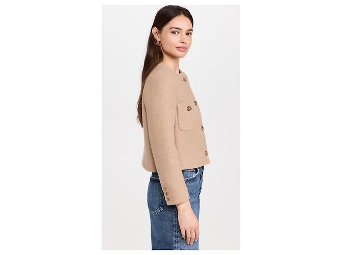 Ba&Sh Meredith structured tweed jacket brown - view 3