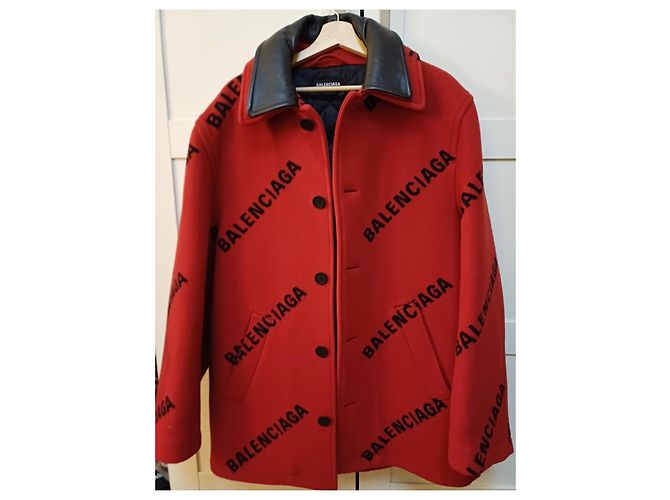 Abrigo Balenciaga todo en lana y cachemira Roja - vista 2