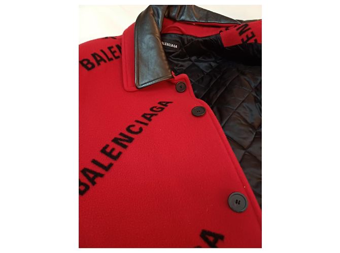 Abrigo Balenciaga todo en lana y cachemira Roja - vista 6