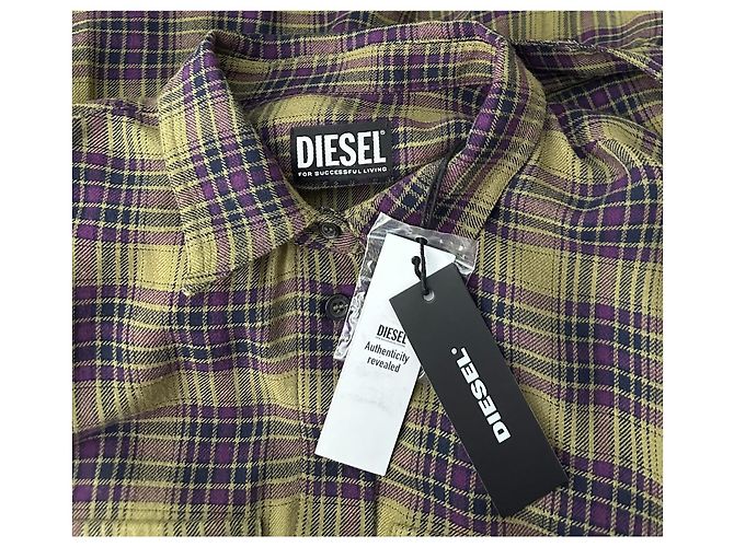 Diesel Hemdkleid Karomuster Viskose und Wolle Größe M Mehrfarben - Ansicht 10