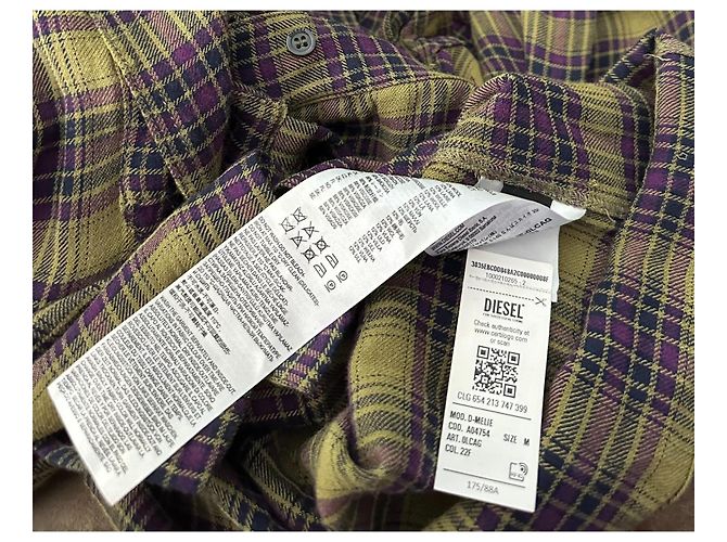 Diesel Hemdkleid Karomuster Viskose und Wolle Größe M Mehrfarben - Ansicht 11