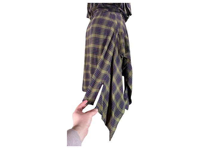 Diesel Hemdkleid Karomuster Viskose und Wolle Größe M Mehrfarben - Ansicht 7