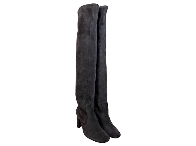 Botas Rouje Violetta de ante marrón Castaño - vista 2