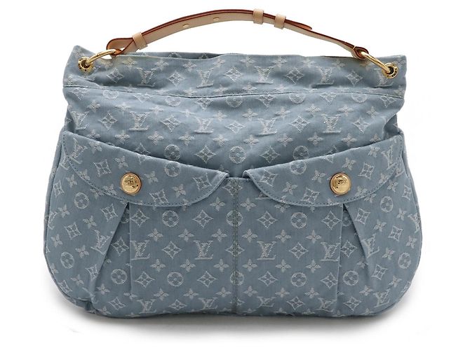 Bolso de Hombro Daily GM de Denim Monogram Louis Vuitton Azul Amarillo - vista 2