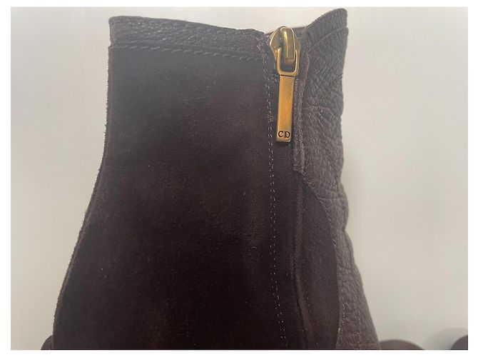 Botas Christian Dior Spy em camurça marrom - vista 7