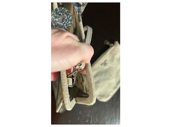 Clutch Prada trasparente in nylon con tasca interna in tela con zip - vista 4