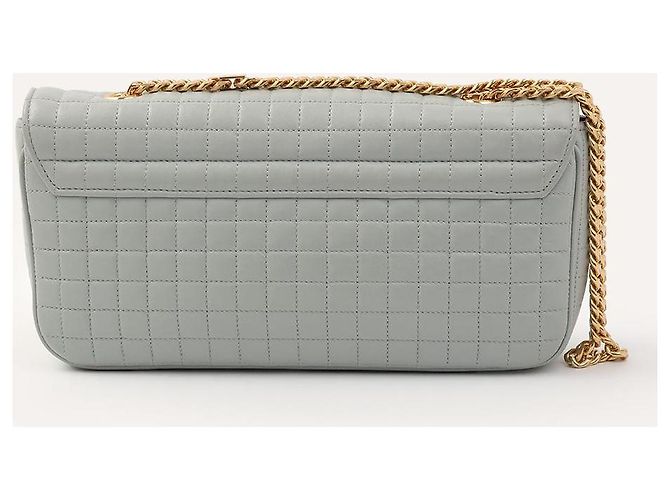 Bolsa Céline Sully Medium Chain em couro cinza - vista 2