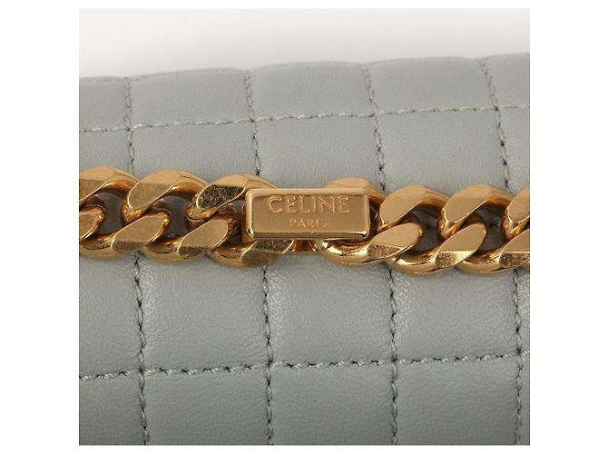 Bolsa Céline Sully Medium Chain em couro cinza - vista 3