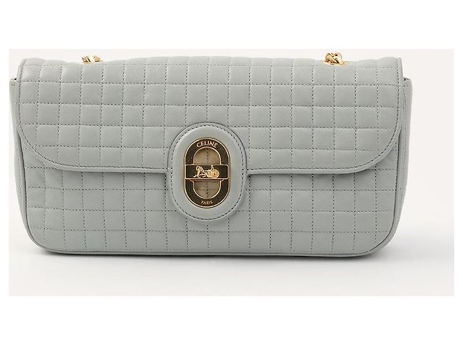 Bolsa Céline Sully Medium Chain em couro cinza - vista 5