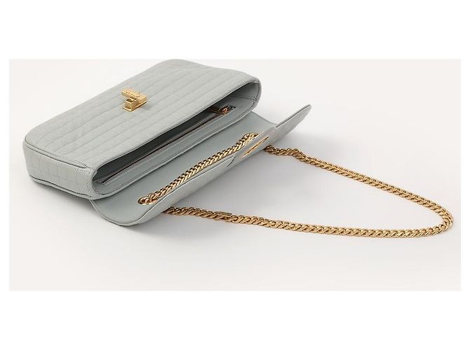 Bolsa Céline Sully Medium Chain em couro cinza - vista 6