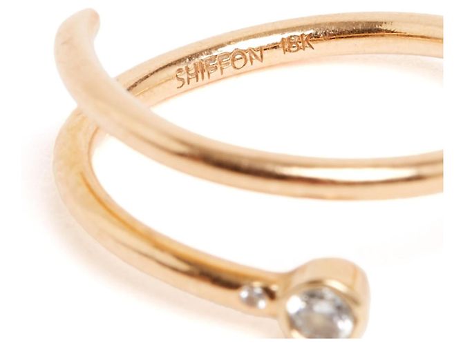 Autre Marque Shiffon Bague TU adjustable Duet Pinky 18K gold and diamond Ring OS adjustable Golden - view 2