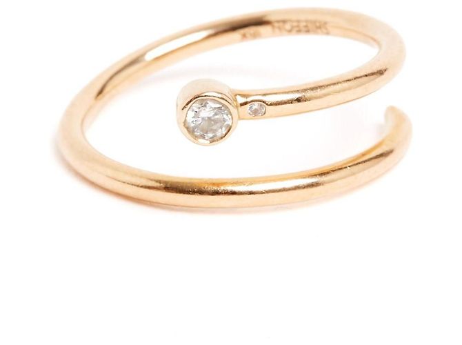 Autre Marque Shiffon Bague TU adjustable Duet Pinky 18K gold and diamond Ring OS adjustable Golden - view 3