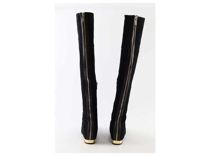 Atelier Mercadal Bottes en daim Noir - vue 2