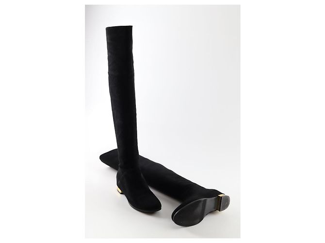 Atelier Mercadal Bottes en daim Noir - vue 5