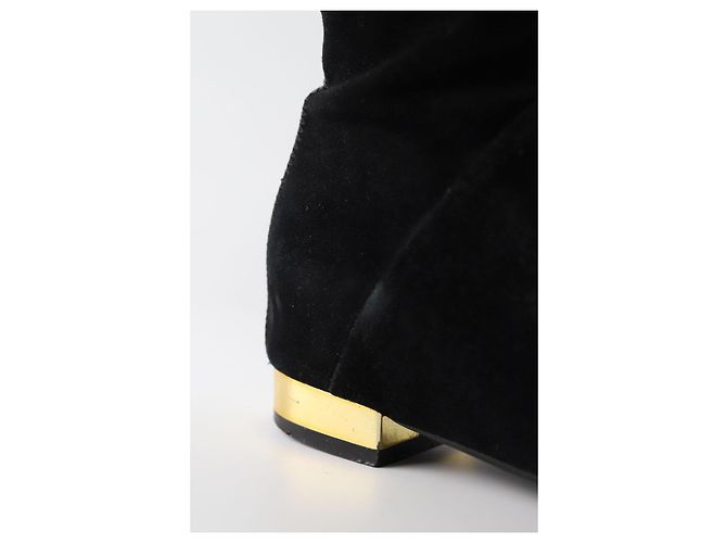 Atelier Mercadal Bottes en daim Noir - vue 6