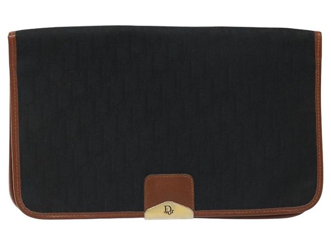 Borsa a spalla in tela Trotter Christian Dior nera Auth ti2735 Nero - vista 2