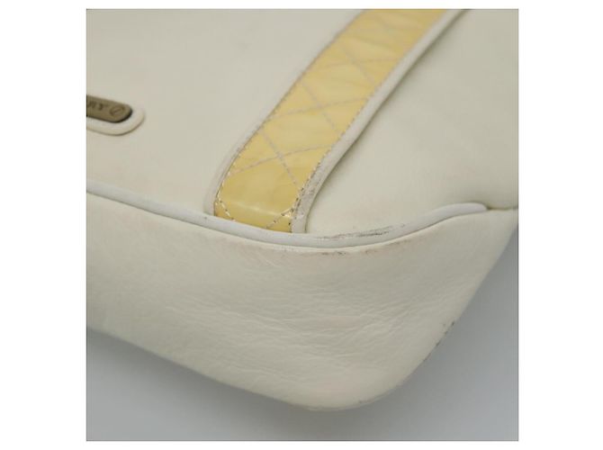 Bolso de hombro de cuero blanco Burberry Auth ti2656 - vista 10