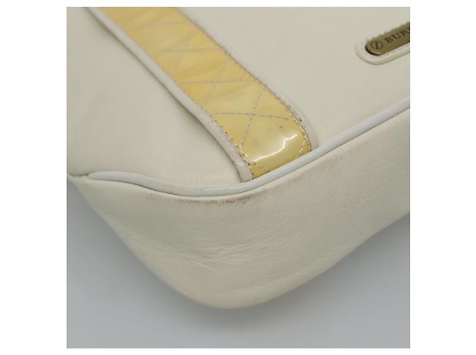 Bolso de hombro de cuero blanco Burberry Auth ti2656 - vista 11