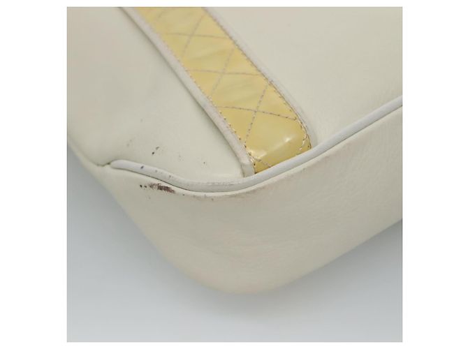 Bolso de hombro de cuero blanco Burberry Auth ti2656 - vista 13