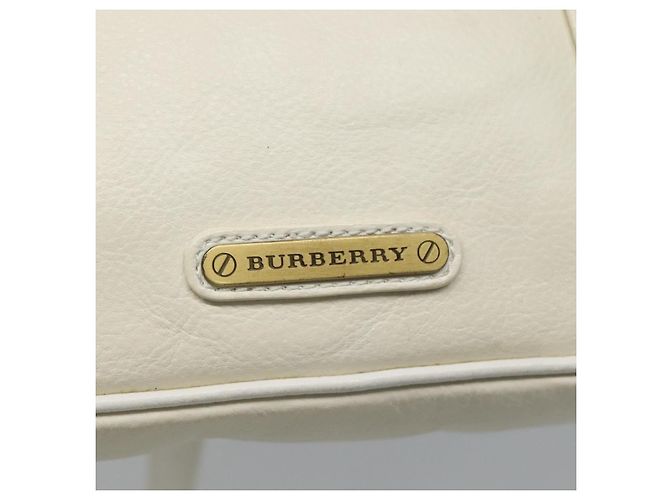 Bolso de hombro de cuero blanco Burberry Auth ti2656 - vista 14