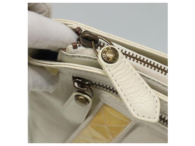 Bolso de hombro de cuero blanco Burberry Auth ti2656 - vista 15