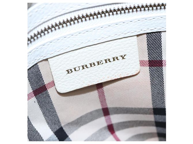 Bolso de hombro de cuero blanco Burberry Auth ti2656 - vista 16