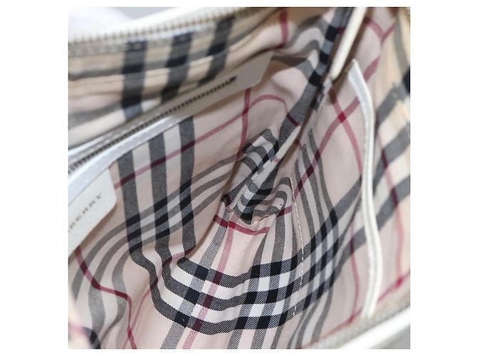 Bolso de hombro de cuero blanco Burberry Auth ti2656 - vista 18