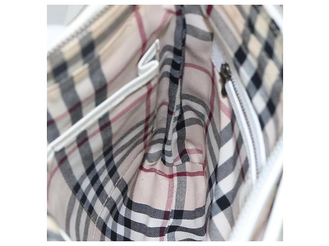 Bolso de hombro de cuero blanco Burberry Auth ti2656 - vista 19