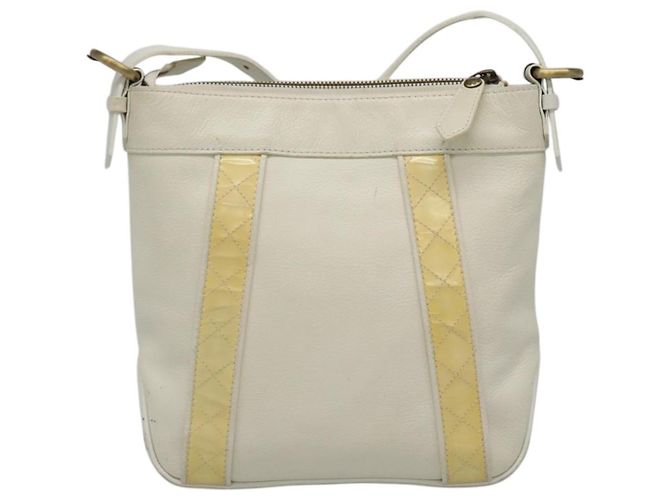 Bolso de hombro de cuero blanco Burberry Auth ti2656 - vista 3
