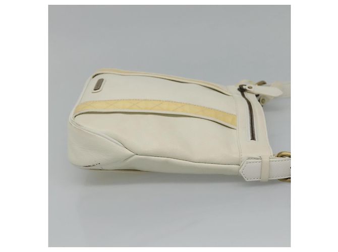 Bolso de hombro de cuero blanco Burberry Auth ti2656 - vista 4
