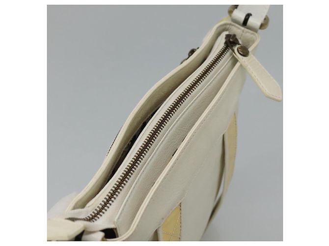 Bolso de hombro de cuero blanco Burberry Auth ti2656 - vista 6