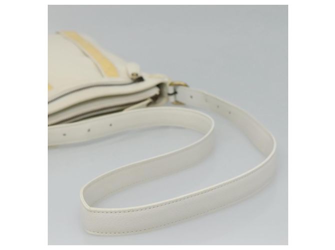 Bolso de hombro de cuero blanco Burberry Auth ti2656 - vista 7