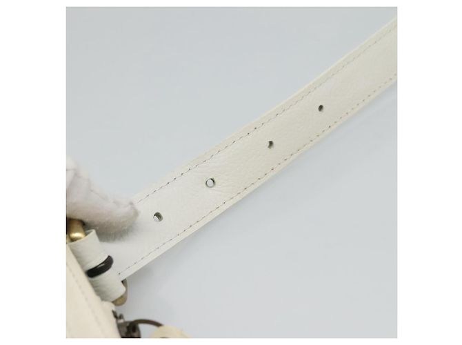Bolso de hombro de cuero blanco Burberry Auth ti2656 - vista 8