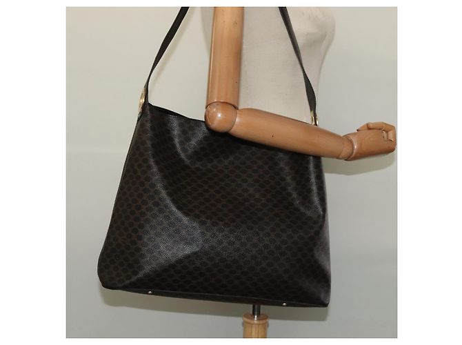 Céline Borsa a tracolla CELINE Macadam Canvas PVC Pelle Nero Oro Aut mr1013 D'oro - vista 20