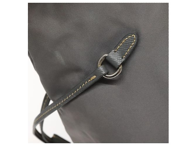 PRADA Borsa Tote in Nylon Grigio Auth ti2725 Marrone - vista 15