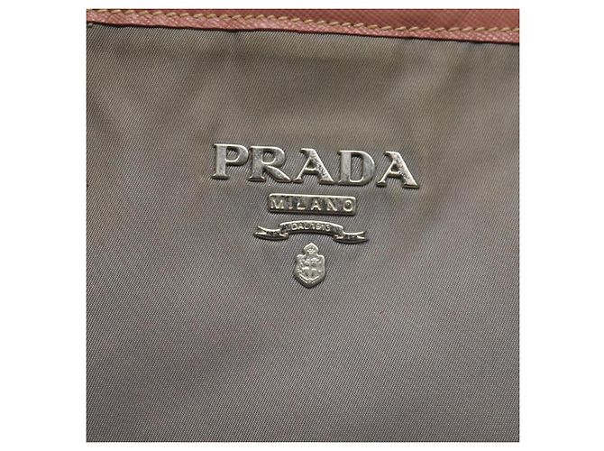PRADA Borsa Tote in Nylon Grigio Auth ti2725 Marrone - vista 16