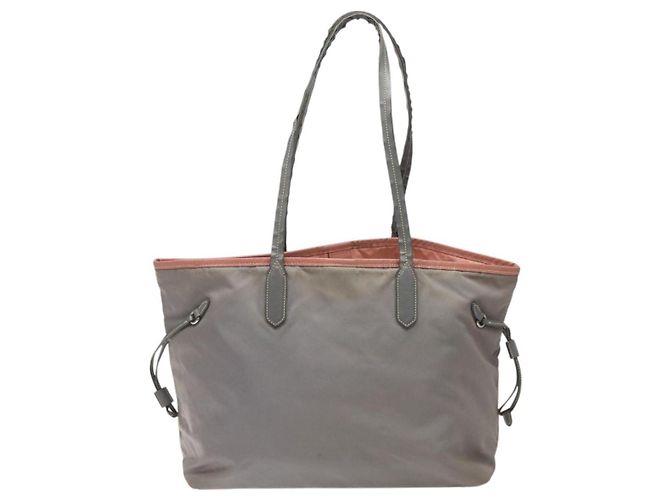 PRADA Borsa Tote in Nylon Grigio Auth ti2725 Marrone - vista 3