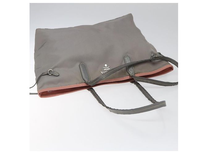 PRADA Borsa Tote in Nylon Grigio Auth ti2725 Marrone - vista 6