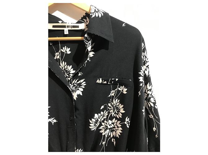 ALEXANDER MCQUEEN Tops T.Internacional L Viscosa Negro - vista 3