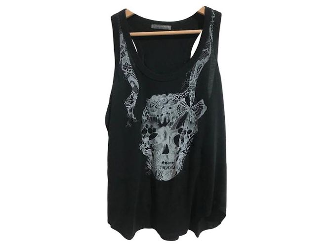 ALEXANDER MCQUEEN Tops T.International M Algodón Negro - vista 7