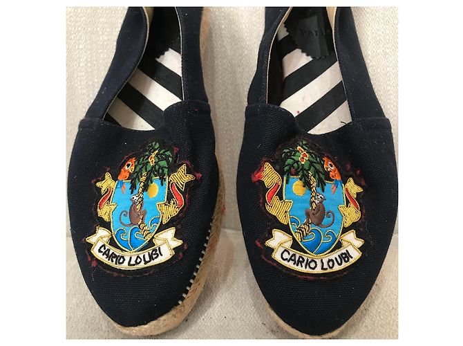 CHRISTIAN LOUBOUTIN Espadrilles T.EU 38 Tessuto Blu navy - vista 3