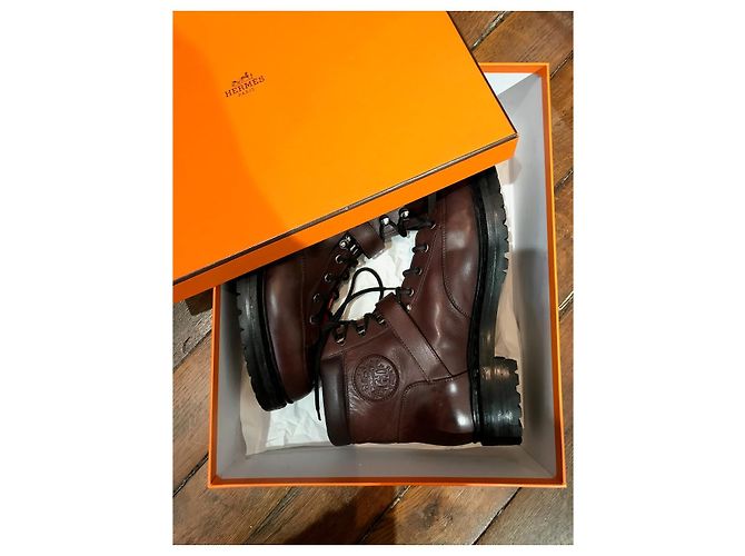Hermès Botines HERMES T.EU 40 Cuero Castaño - vista 9