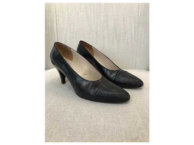 CHANEL Absätze T.EU 37.5 Leder Schwarz - Ansicht 2
