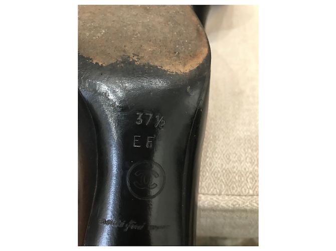 CHANEL Absätze T.EU 37.5 Leder Schwarz - Ansicht 8