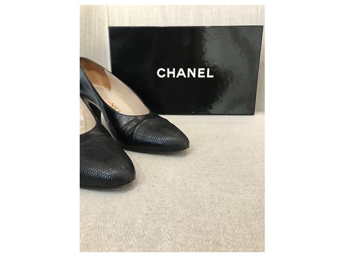 CHANEL Absätze T.EU 37.5 Leder Schwarz - Ansicht 9
